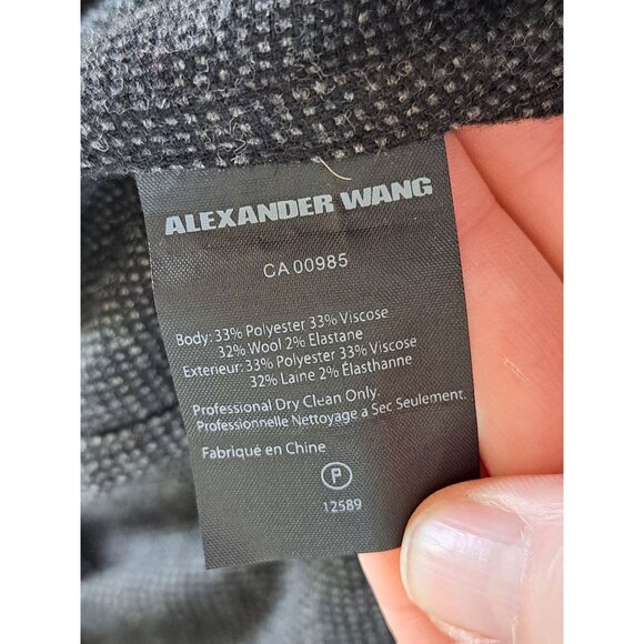 Alexander Wang Wool-Blend Flannel Oversized Shirt Button-Up Grey L Mens Designer - Picture 12 of 13